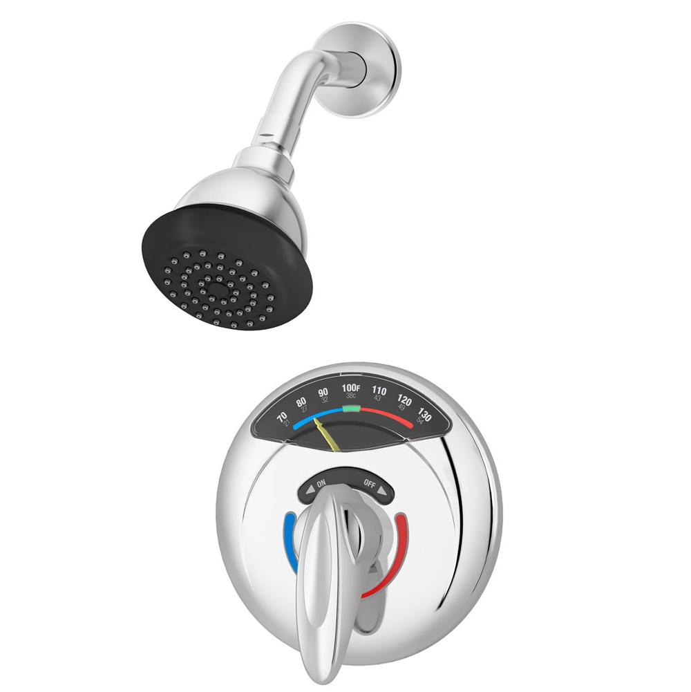 Symmons Visu-Temp Single Handle 1-Spray Shower Trim with Thermometer in Polished Chrome - 1.5 GPM (Valve Not Included)