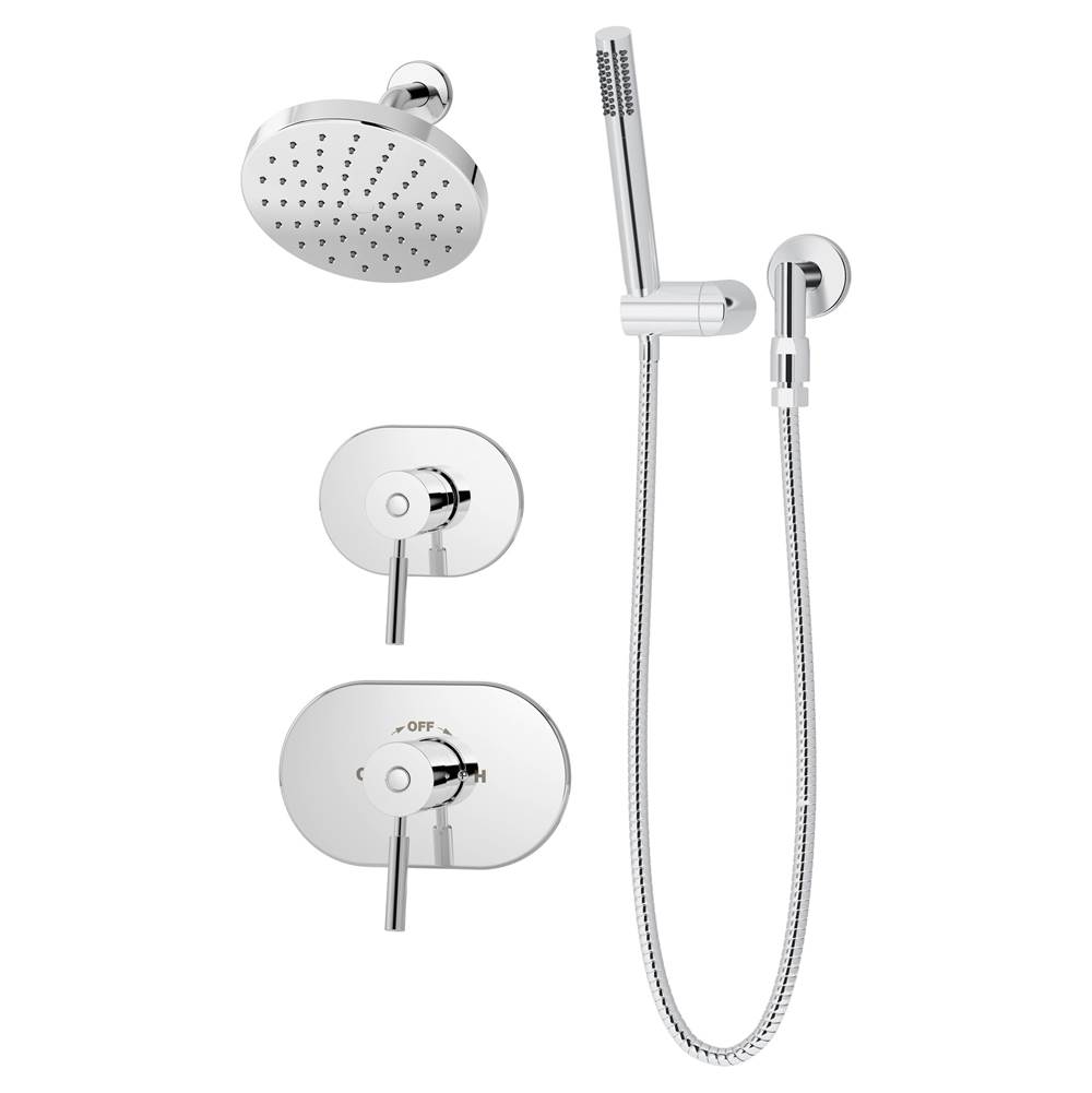 Symmons Sereno 2-Handle 1-Spray Shower Trim with 1-Spray Hand Shower in Polished Chrome (Valves Not Included)