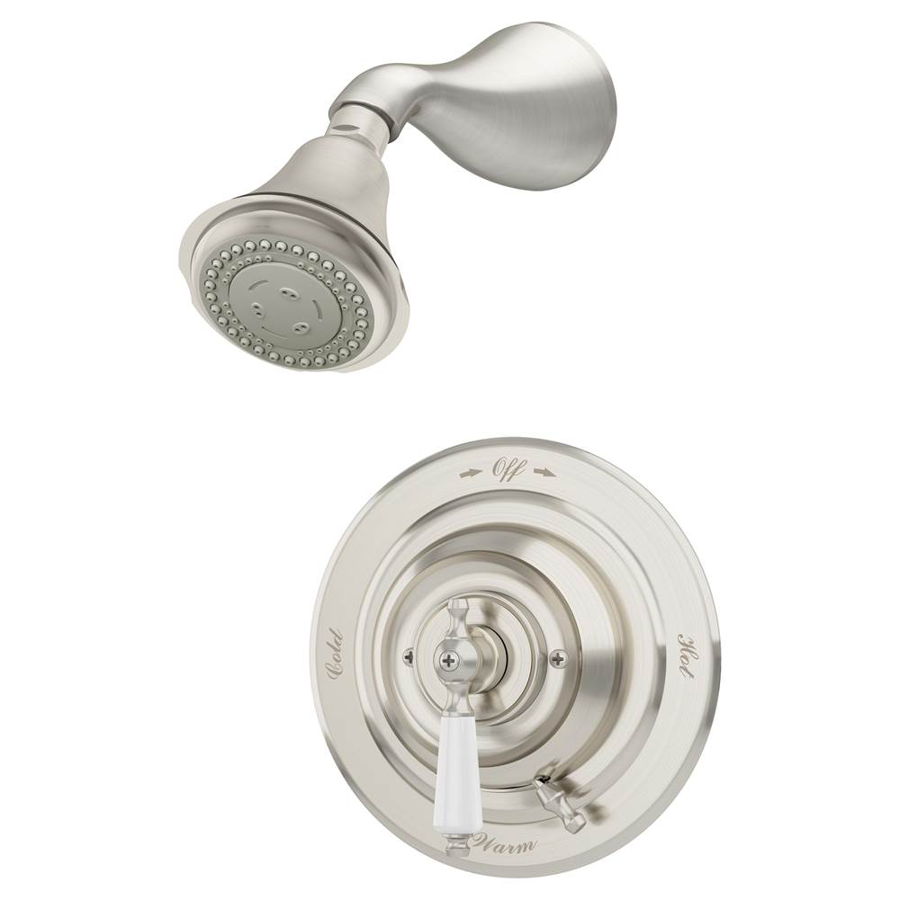 Symmons Carrington Single Handle 3-Spray Shower Trim in Satin Nickel - 1.5 GPM (Valve Not Included)