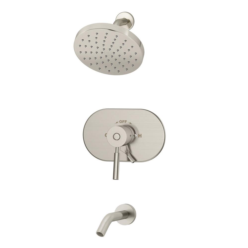 Symmons Sereno Single Handle 1-Spray Tub and Shower Faucet Trim in Satin Nickel - 1.5 GPM (Valve Not Included)
