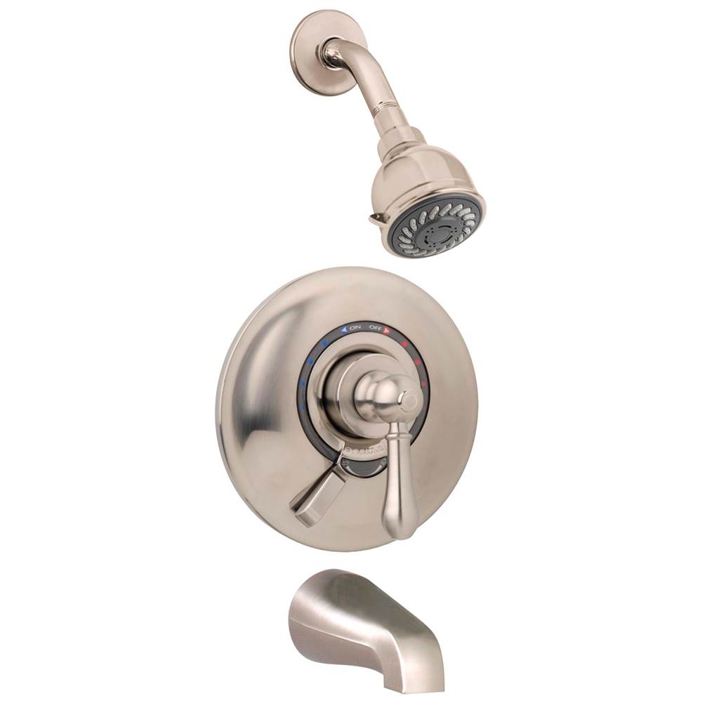 Symmons Allura Single Handle 2-Spray Tub and Shower Faucet Trim in Satin Nickel - 1.75 GPM (Valve Included)