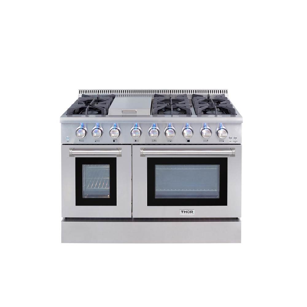 Thor 48 Inch Professional Dual Fuel Lp Gas Range In Stainless Steel