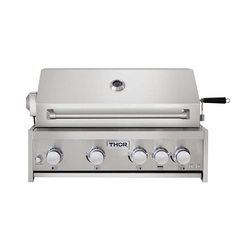 Thor 32 Inch 4-Burner Gas Bbq Grill With Rotisserie In Stainless Steel