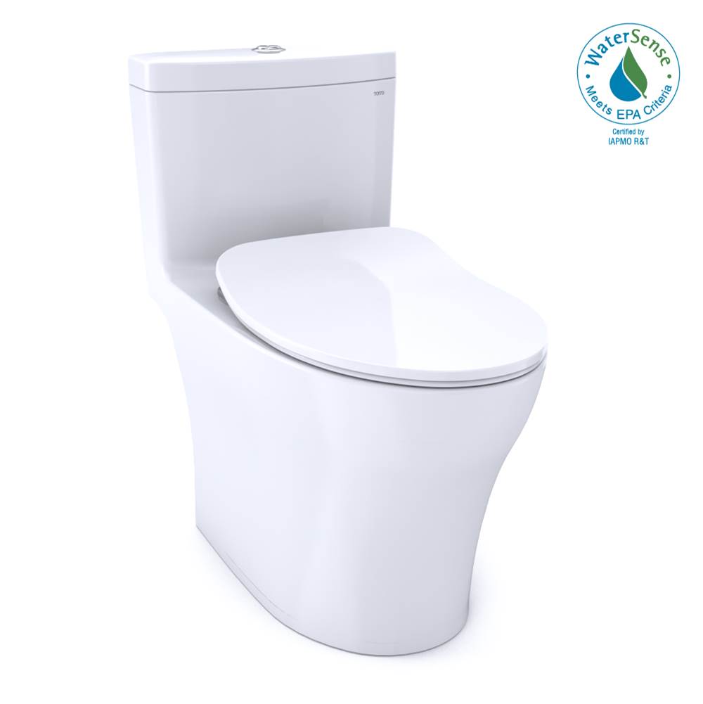 TOTO Aquia® IV One-Piece Elongated Dual Flush 1.28 and 0.8 GPF Universal Height, WASHLET®+ Ready Toilet with CEFIONTECT®, Cotton White