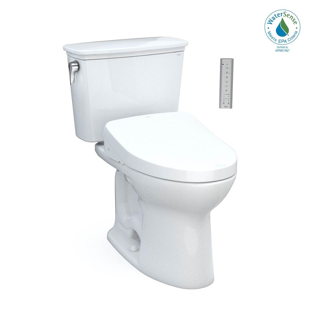 TOTO Toto® Drake® Transitional Washlet®+ Two-Piece Elongated 1.28 Gpf Tornado Flush® Toilet With S550E Bidet Seat, Cotton White