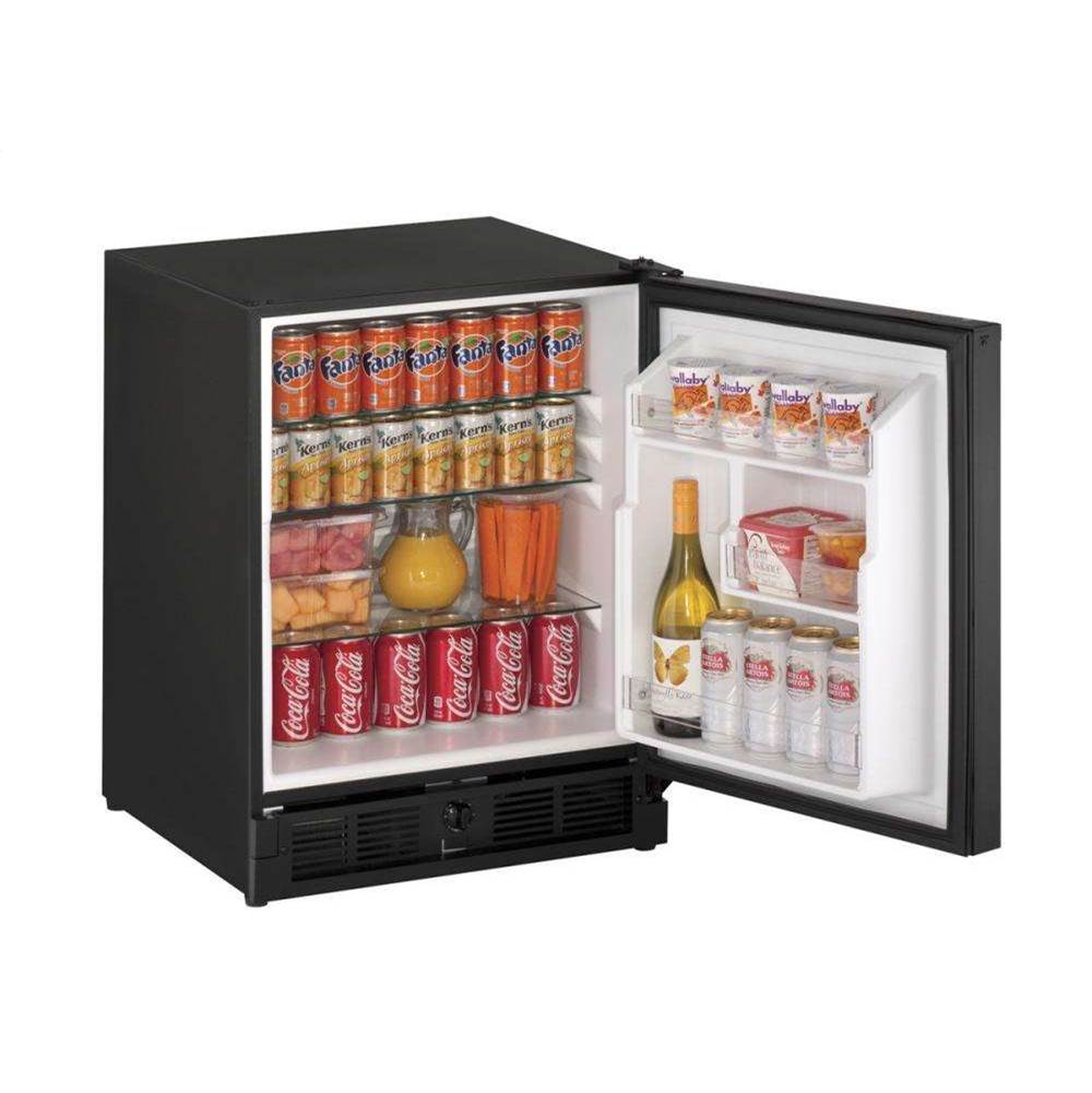 U Line Solid Refrigerator 21'' Reversible Hinge Black 115v