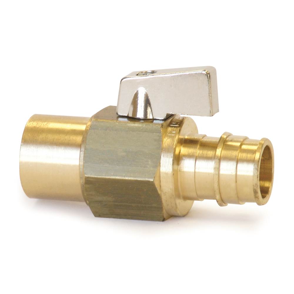 Uponor Propex Lf Brass Ball Valve, 3/4'' Pex X 3/4'' Copper Adapter