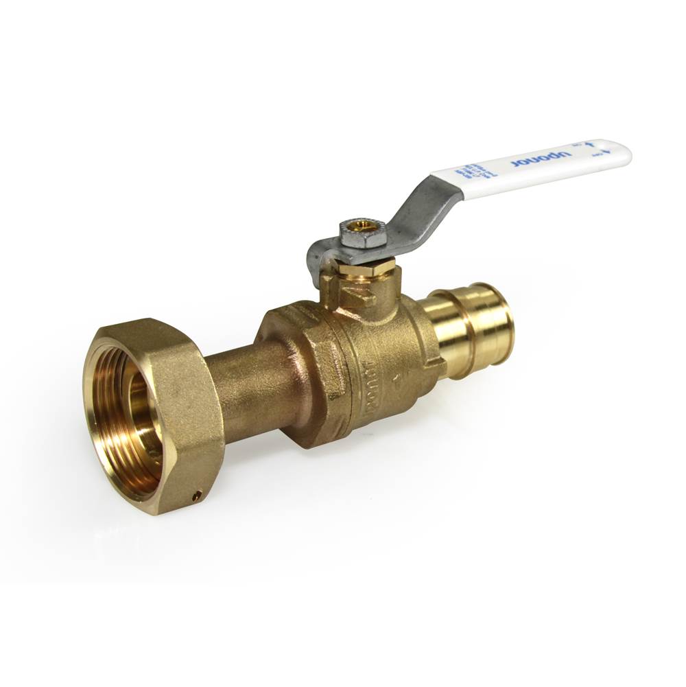 Uponor Propex Lf Brass Straight Water Meter Valve, 1'' Pex X 1 1/4'' Npsm