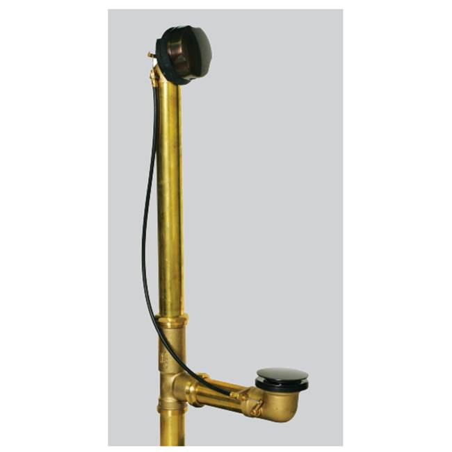 Watco Manufacturing Cable Activated Bath Waste - Tubs To 24-In - 20G Brass Brs Chrome Plated Slip 'N Solder-3''