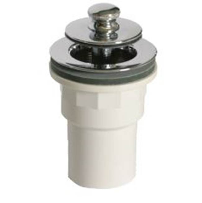 Watco Manufacturing Foot Actuated Tub Closure W/Spigot Adapter Sch 40 Pvc Pvc Brushed Nickel