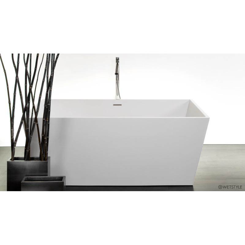 WETSTYLE Cube Bath 60 X 30 X 22.5 - Fs - Built In Nt O/F & Bn Drain - White Matte