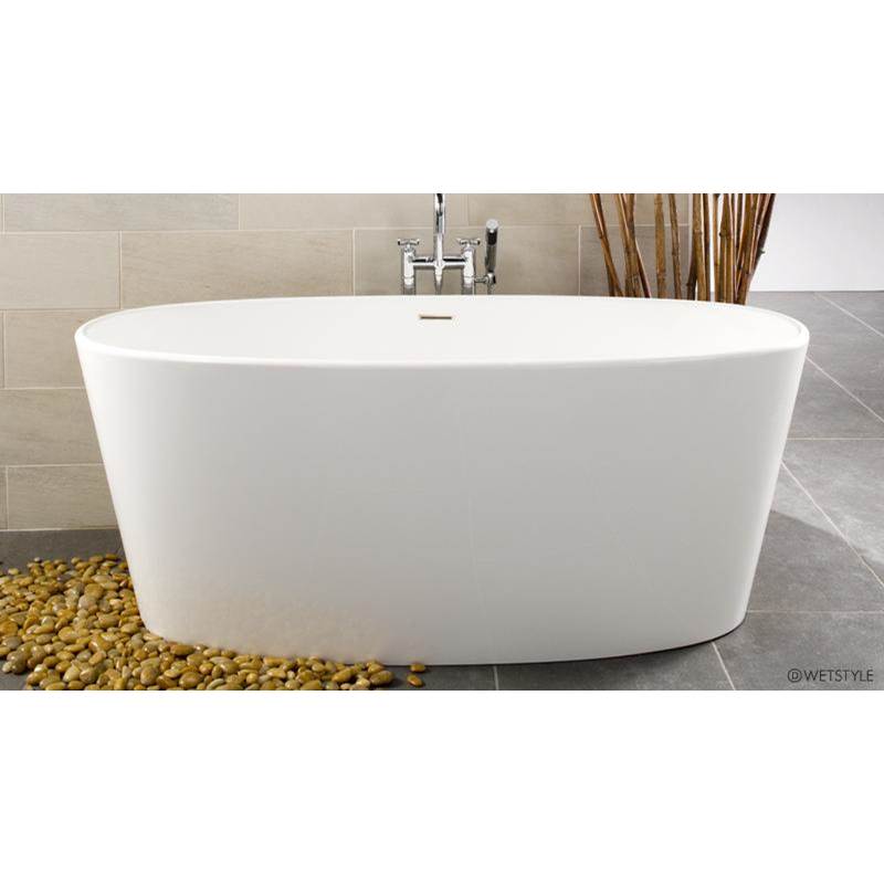 WETSTYLE Ove Bath 66.25 X 30 X 24.75 - Fs - Built In Mb O/F & Drain - Copper Conn - White True High Gloss