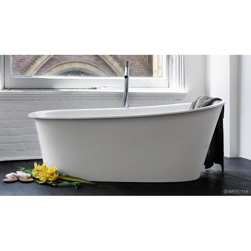 WETSTYLE Tulip Bath 64 X 34 X 25 - Fs  - Built In Bn O/F & Drain - White True High Gloss