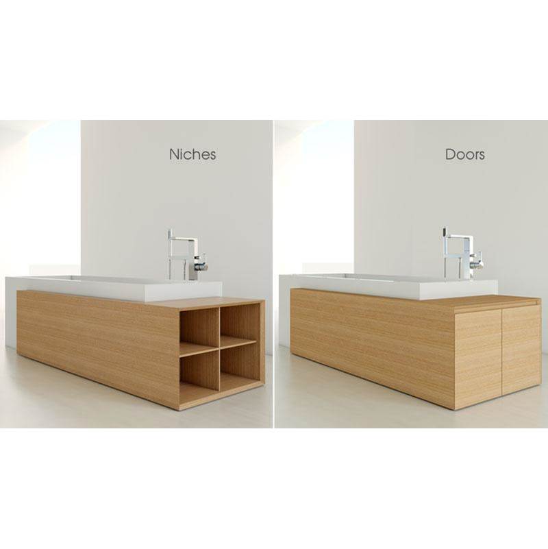 WETSTYLE Furniture ''M'' -  Storage Cube Bath With 2 Doors - Right  - Walnut Natural No Calico