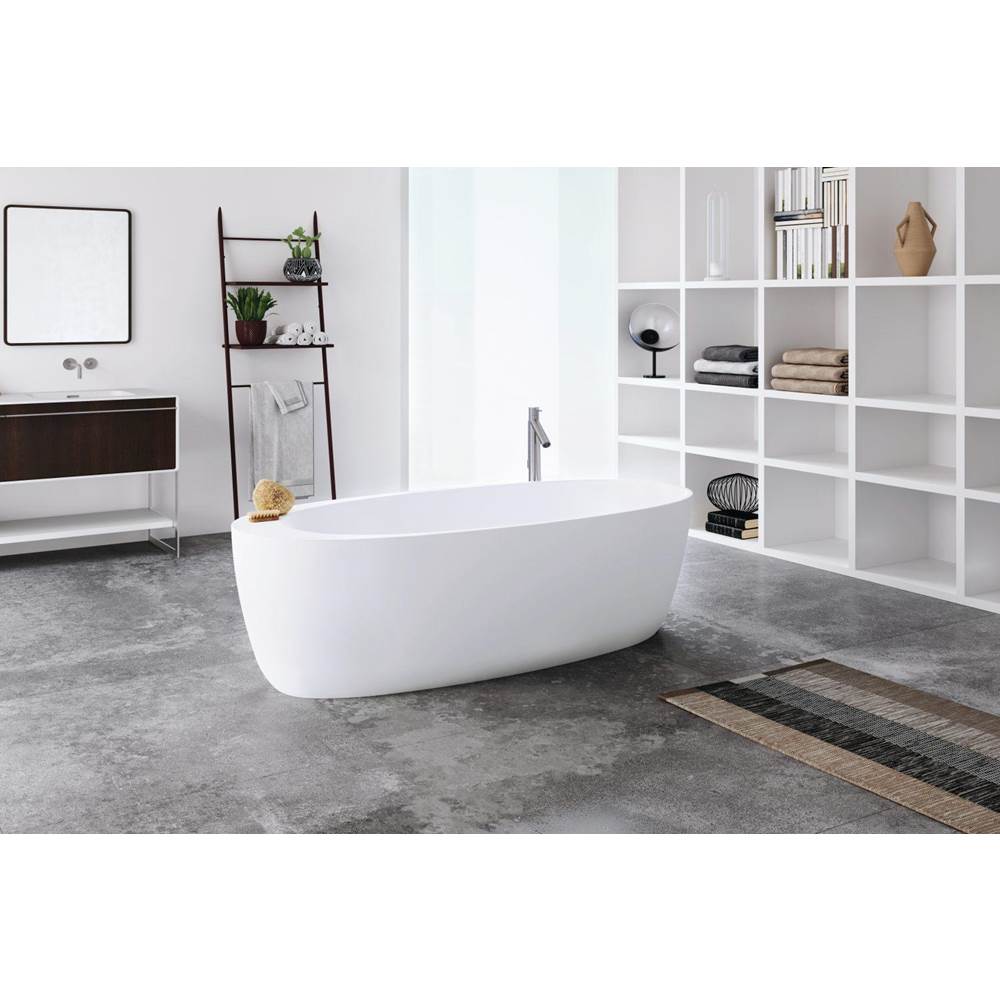 WETSTYLE Mood Bathtub -70 X 32 X 23 - Fs - Built In Nt O/F & Bn Drain - Copper Conn - White True High Gloss
