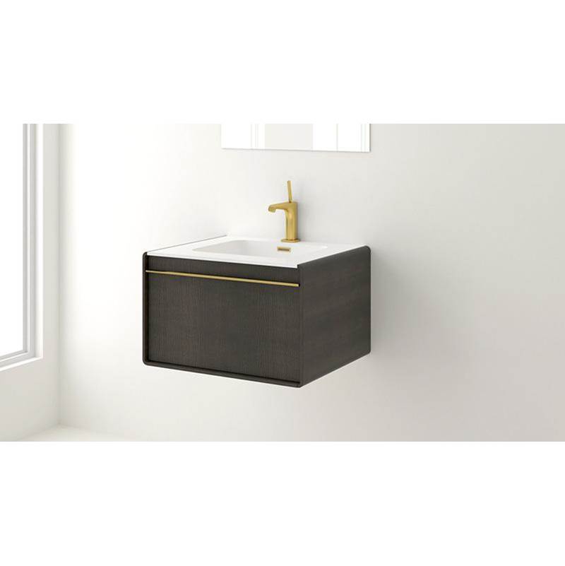 WETSTYLE Deco Vanity Wallmount 36'' - Wl Config Mozambique And White Matte Lacquer - Brushed Steel