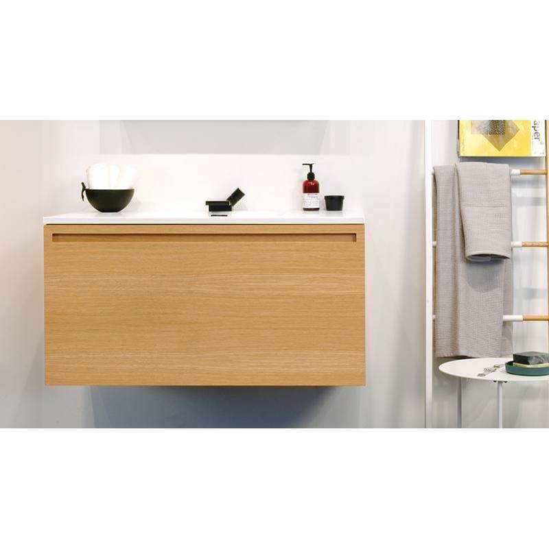 WETSTYLE Furniture Element Rafine - Vanity Wall-Mount 60 X 22 - 4 Drawers, Horse Shoe Drawers - Mozambique