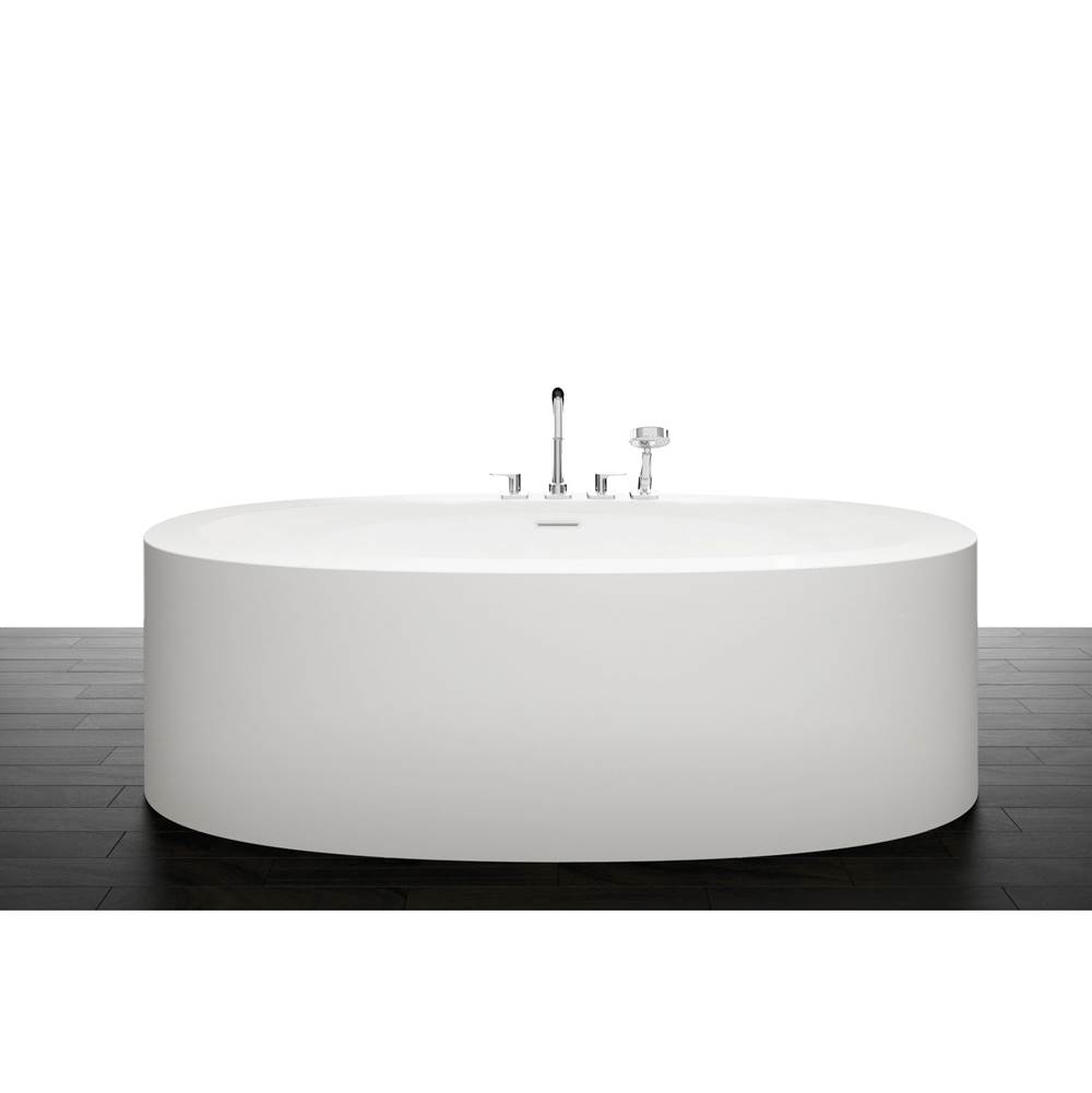 WETSTYLE Ove Bath 72 X 36 X 22 - Fs - Built In Nt O/F & Wh Drain - Copper Conn - White True High Gloss