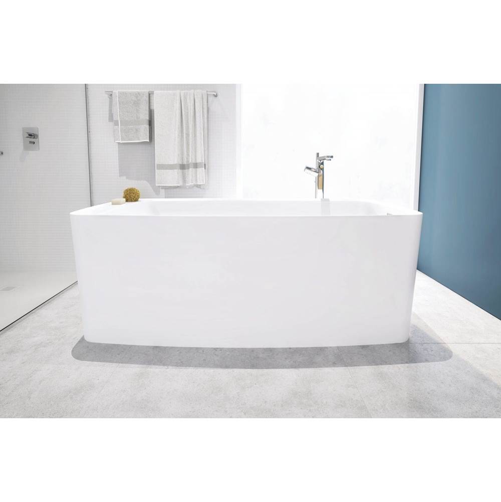 WETSTYLE Lab Bath 66 X 30 X 24 - Fs - Built In Mb O/F & Drain - White Matte