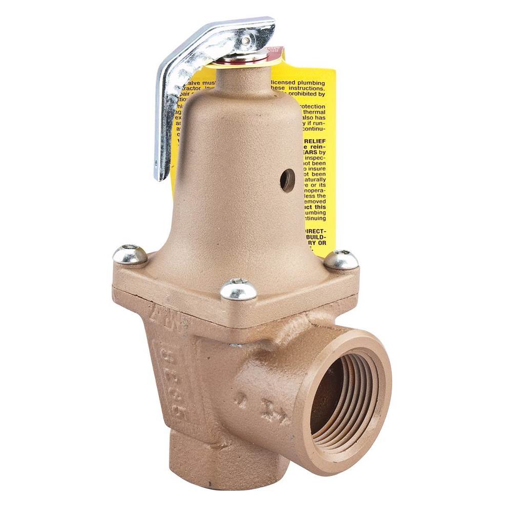 Watts 1 1/2 In Iron Boiler Pressure Relief Valve, 35 psi, Expanded Outlets