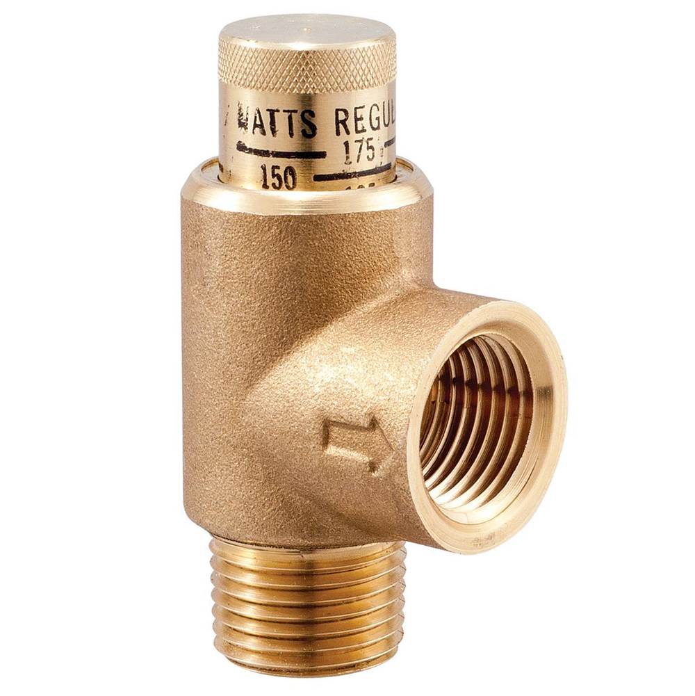 Watts 1/2 In Lead Free Brass Poppet Type Calibrated Pressure Relief Valve, Adjustable 50-175 psi