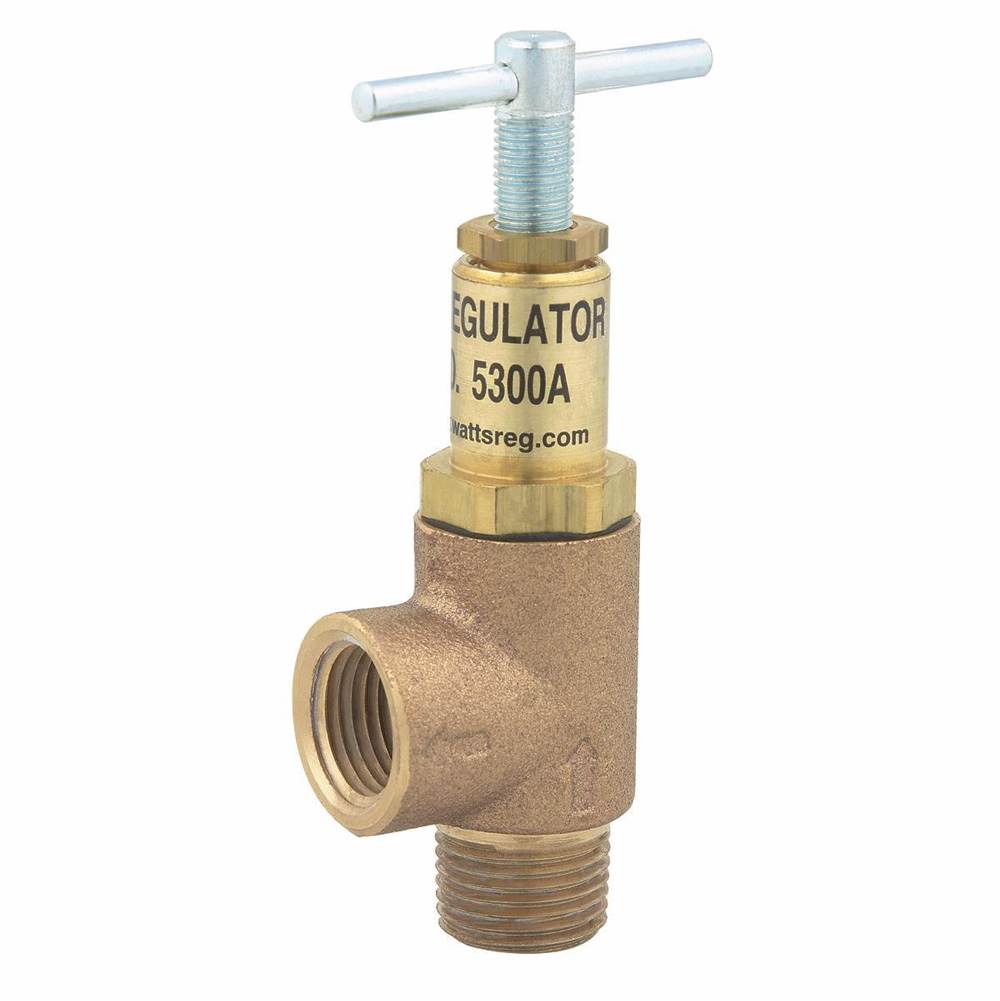 Watts 1/2 In Lead Free Poppet Type Bypass Control Relief Valve, T Handle, Adjustable 0-250 psi