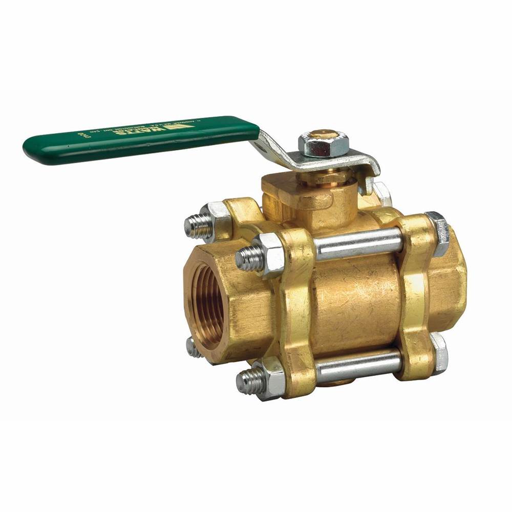 Watts 2 IN Lead Free 3-Piece Full Port Ball Valve, Threaded NPT End Connections, Latch-Lok Handle