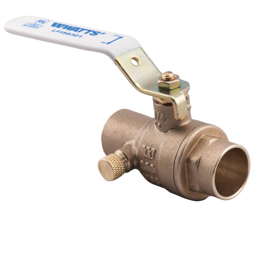 Watts 1/2 In Lead Free Ball And Waste Ball Valve With Solder End Connections