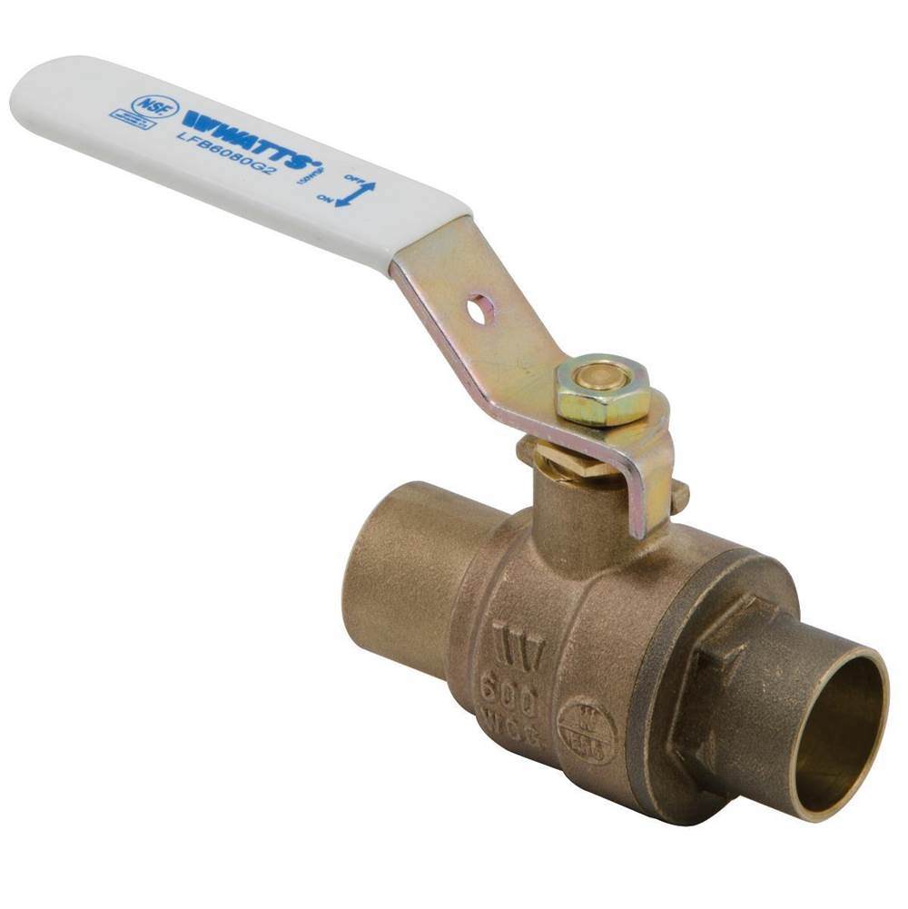 Watts 2 IN 2-Piece Full Port Lead Free Bronze Ball Valve, NPT End Connections