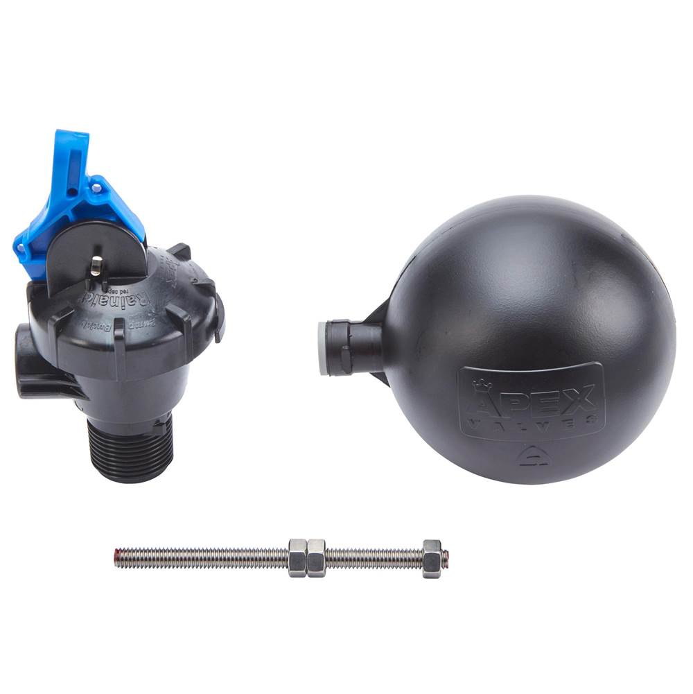 Watts 1 1/4 IN Black Plastic Diaphragm Activated Top Entry Trough Valve with Float