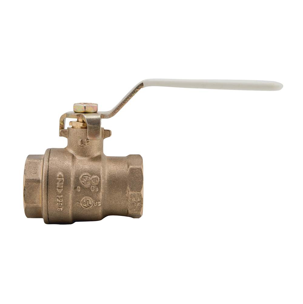 Watts 3/4 IN Lead Free 2-Piece Full Port Ball Valve with Threaded End Connections and Chrome Plated Brass Ball