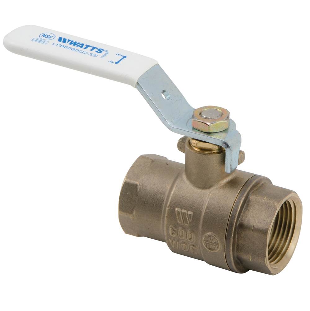 Watts 3/8 IN 2-Piece Full Port Lead Free Bronze Ball Valve, Stainless Steel Ball and Stem, NPT End Connections