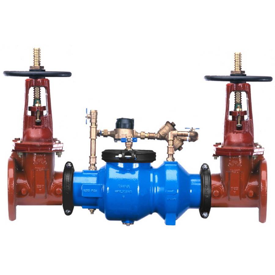 Zurn Industries Double Check Detector Assy, Grooved Body, Grooved OSY x Grooved OSY, Less Inlet Gate Valve